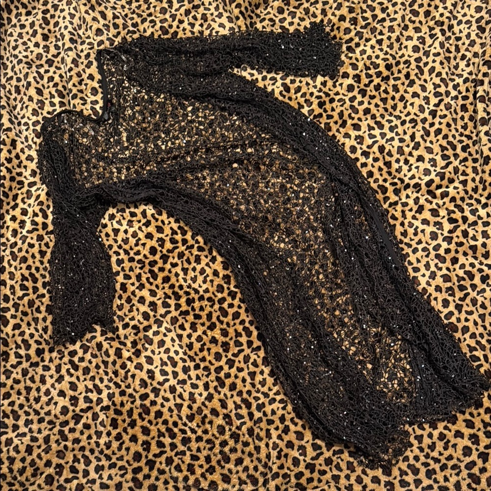 Elegant Black Sheer Cardigan